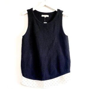 NWT Loft black knit shell with underlay